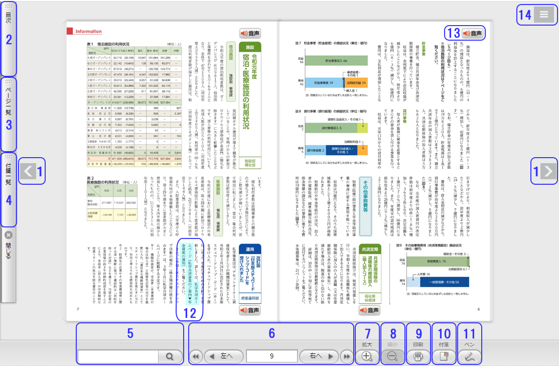 デジタルブックPC版の画面の画像