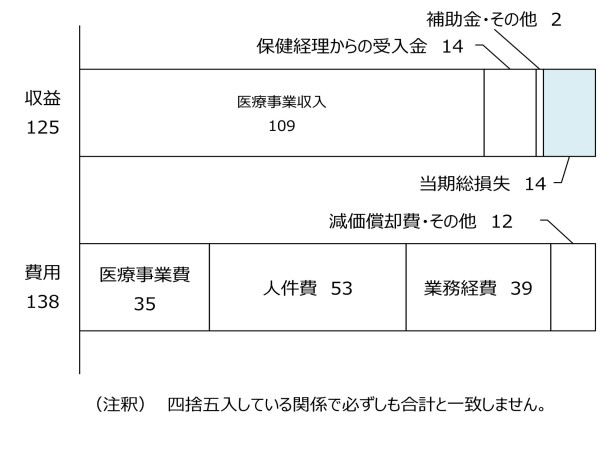 医療経理の損益状況グラフ